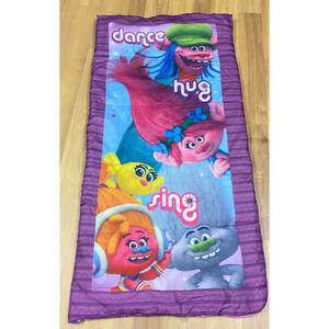 DreamWorks Trolls Sleeping Bag w/Backpack Case Sleepover Camping Girls 28x56